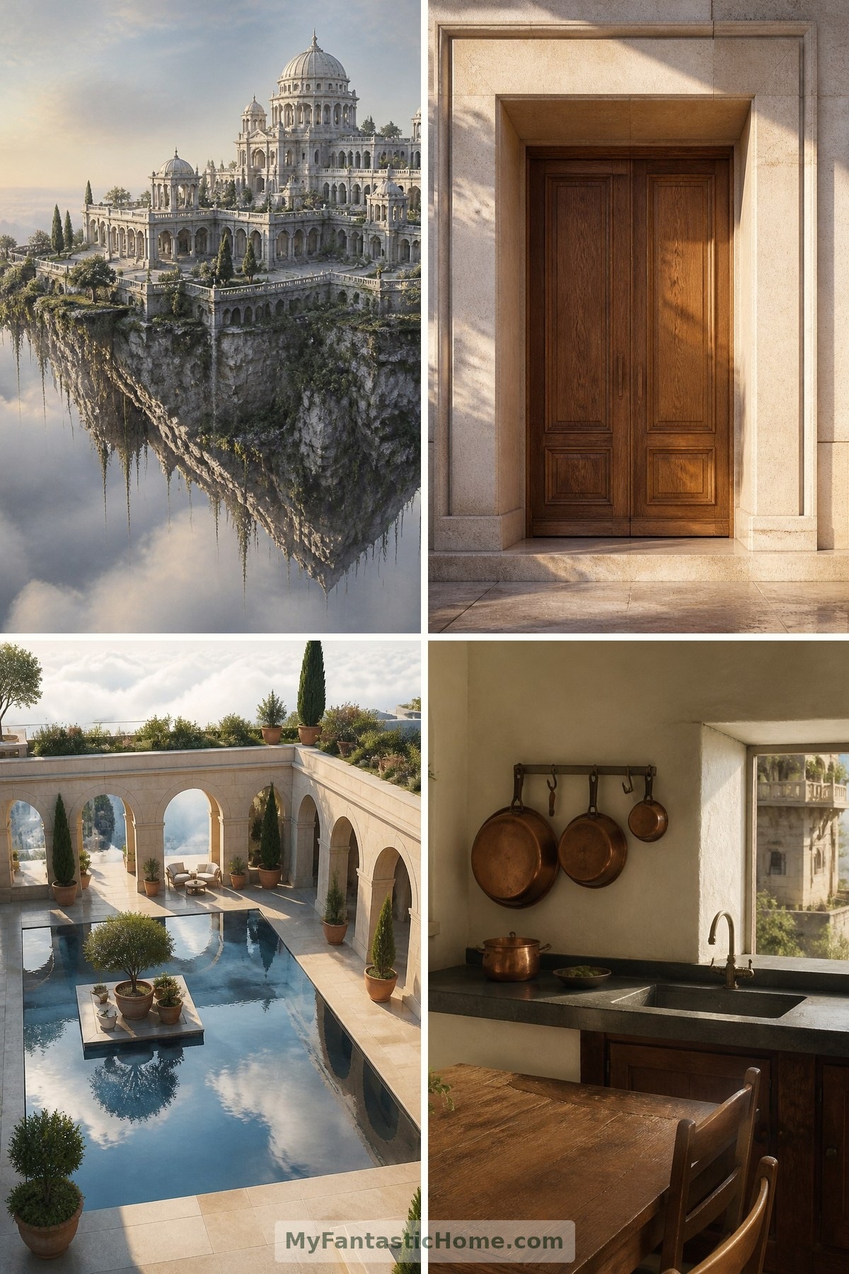 Palaces Above the Clouds: A Visual Tour of Fictional Sky Kingdoms — four-image collage cover