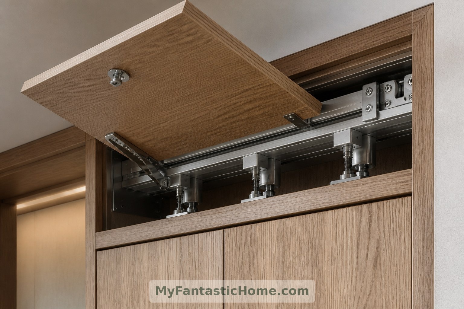 The conceptual access panel highlights a practical priority: moving components must remain reachable for inspection and repair.