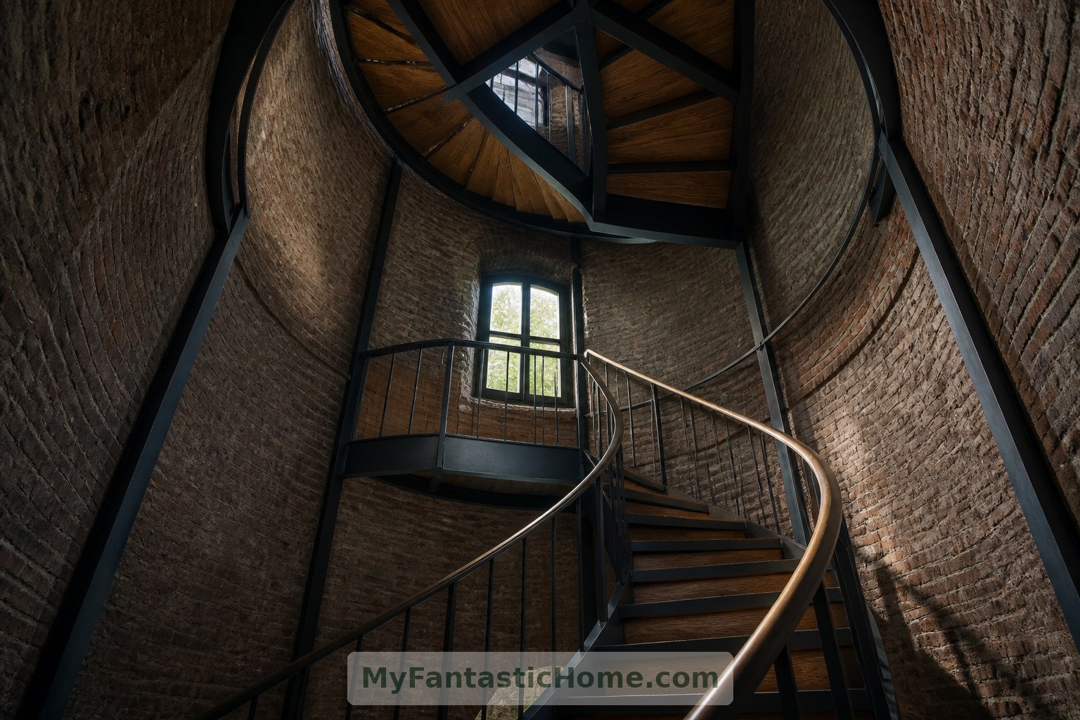 Oak treads soften the proposed steel staircase, while window landings offer places to pause.