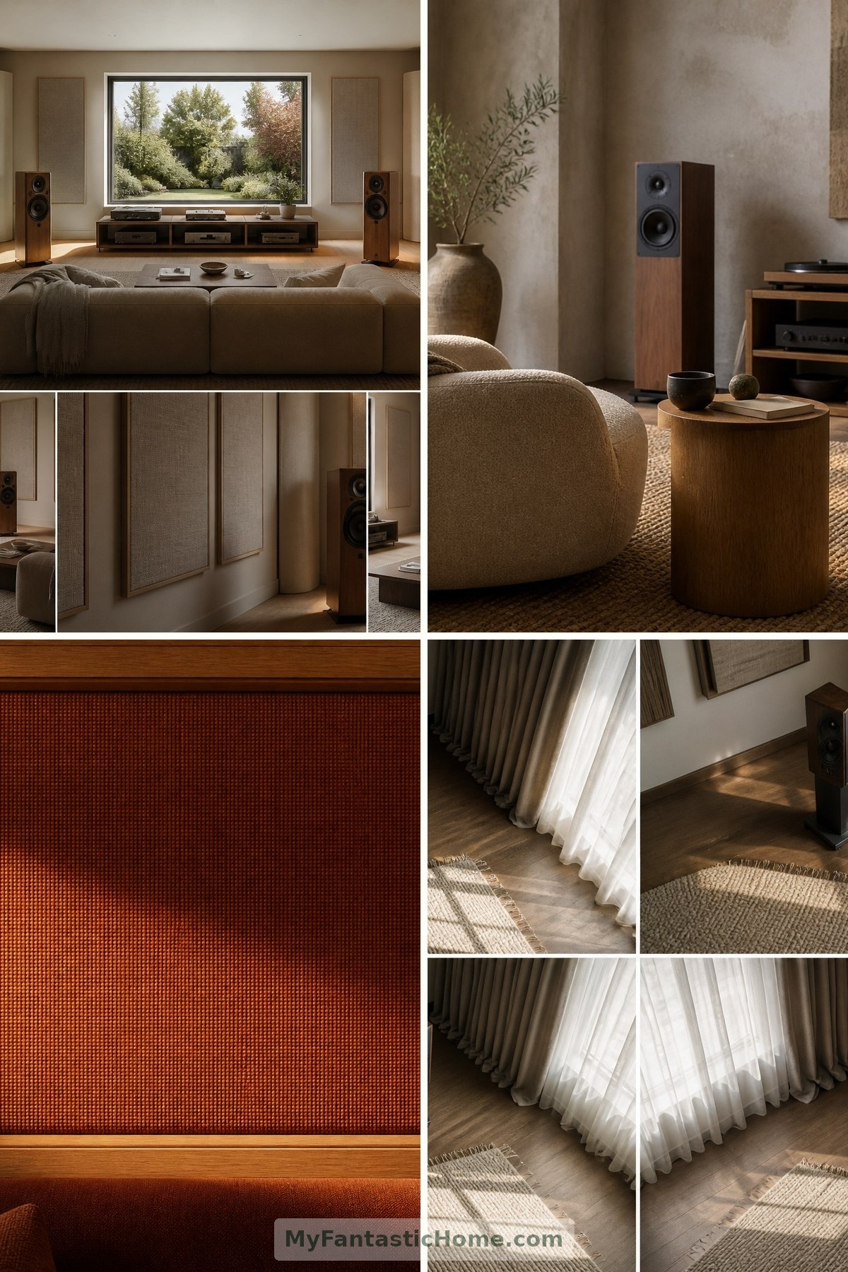 Listening Rooms for Music Lovers: Beautiful Interiors Built Around Sound — four-image collage cover