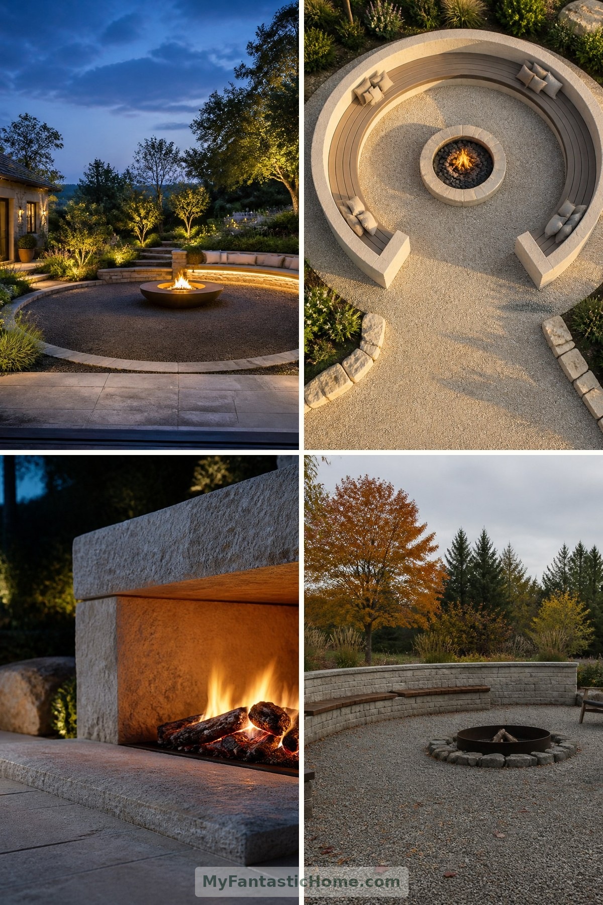 The Garden Fire Circle: A Gathering Place for Crisp Evenings — four-image collage cover