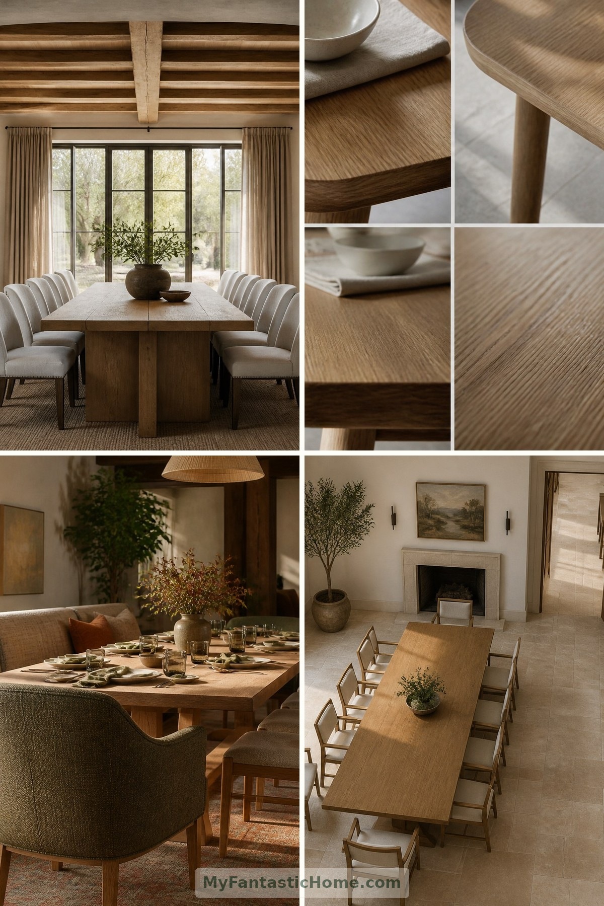 Dining Rooms Built Around Long Tables: Generous Spaces for Gathering — four-image collage cover