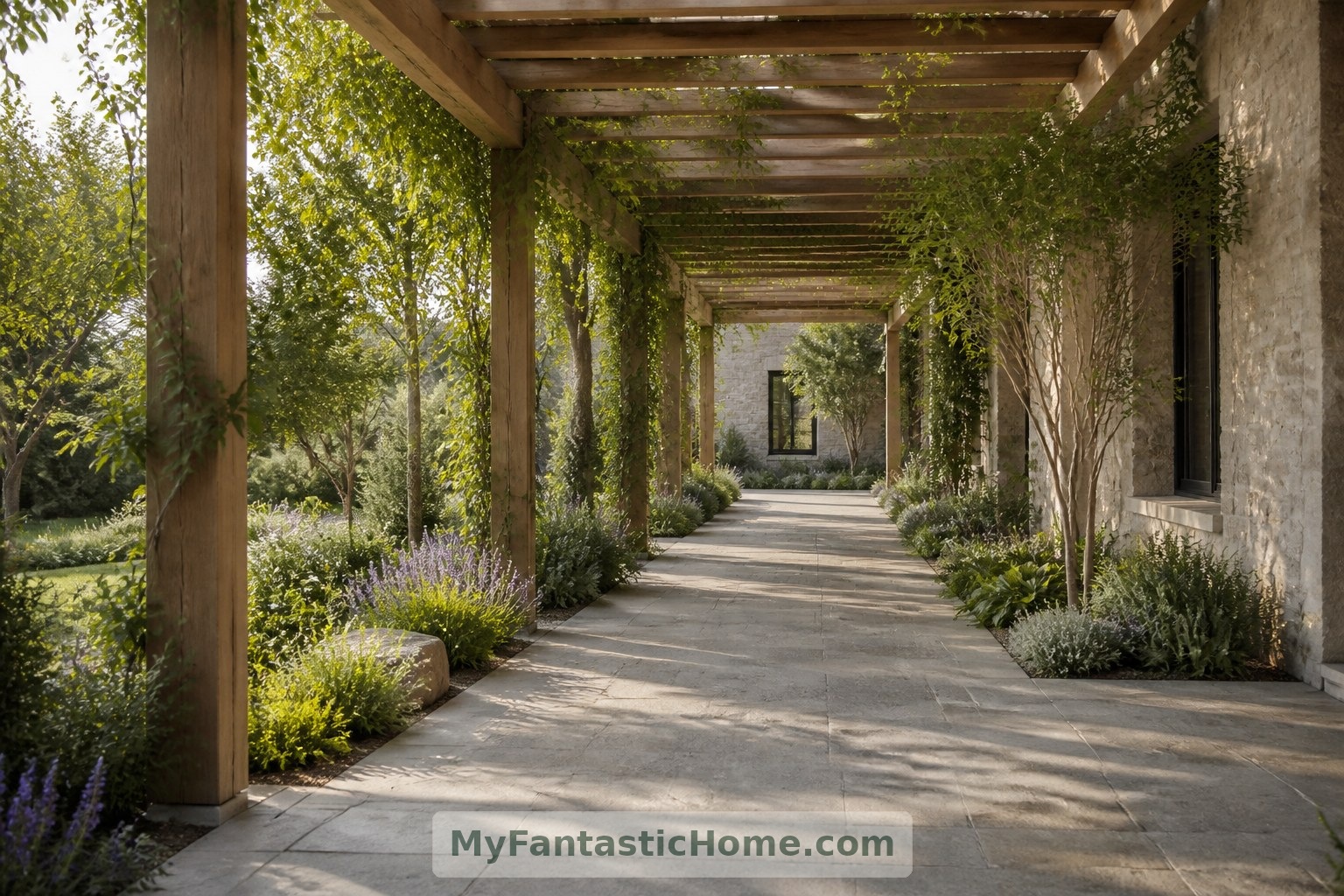 A firm, even path and unobstructed edges make this conceptual garden route easier to navigate.