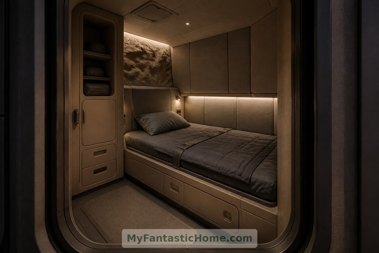 Un camarote privado para dormir prioriza el confort acústico, la iluminación individual y la accesibilidad de las instalaciones.